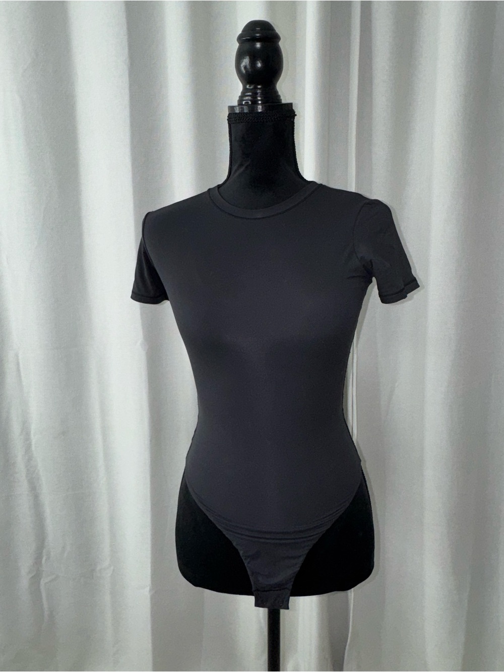 SKIMS Black Short Sleeve Crewneck Bodysuit